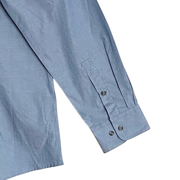 Bar III Men's Medium Button-Up Dress Shirt Slim Fit Stretch Light Indigo NEW - Picture 8 of 12